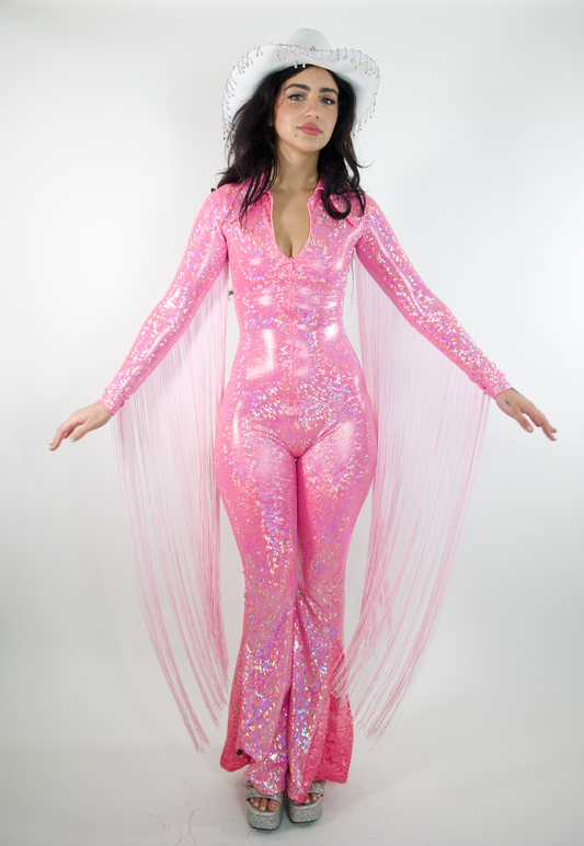 Neon pink/silver Cowgirl Jumpsuit